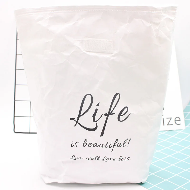 

Kraft Paper Lunch Bags Reusable Insulated Washable Aluminum Film Grocery Bag New