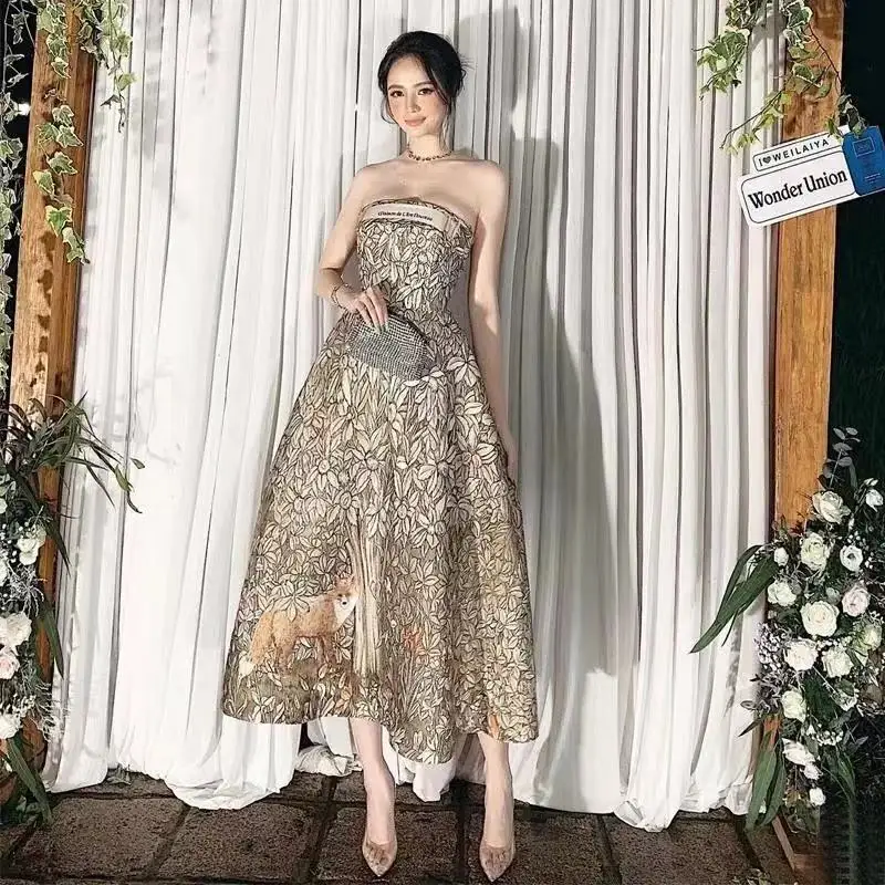 

Women's tunic Strappy floral dresses for women 2021 Sleeveless urban Prom casual robe Beach outing elegant party woman dress