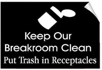 metal tin sign wall decor man cave bar 12 x 8 inches keep breakroom clean put trash in receptacl security unique wall deco