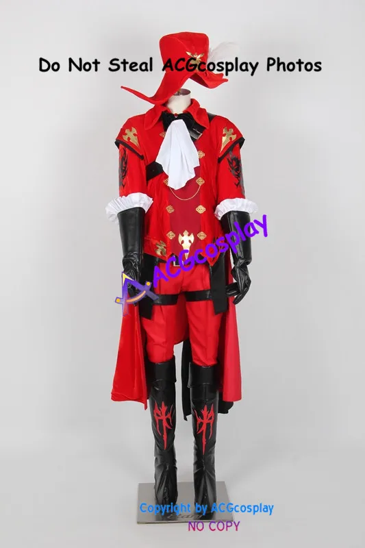 

Final Fantasy XIV Red Mage Cosplay Costume velvet made include boots covers ACGcosplay costume