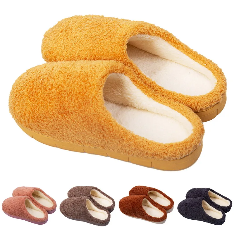 

Шлепанцы унисекс хлопковые, домашние меховые сланцы, удобные плюшевые теплые сандалии, повседневные лоферы, нескользящая обувь, 2021