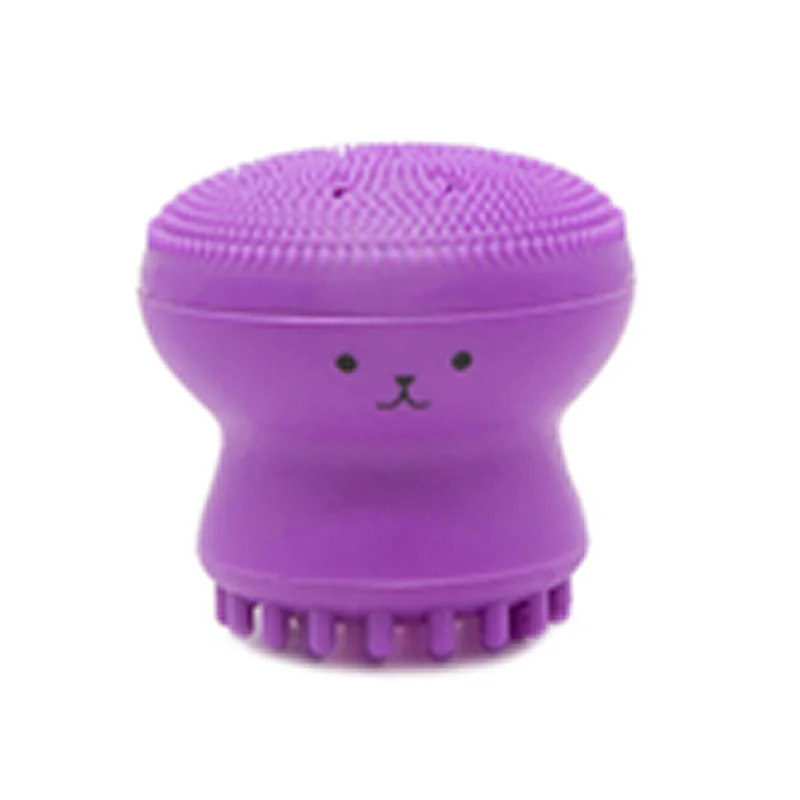 Purple Силиконовая щетка для очищения лица очищающее средство для лица очиститель пор отшелушивающая щетка для мытья скраба лица Уход за кожей маленький массажер для лица - Цвет: Purple