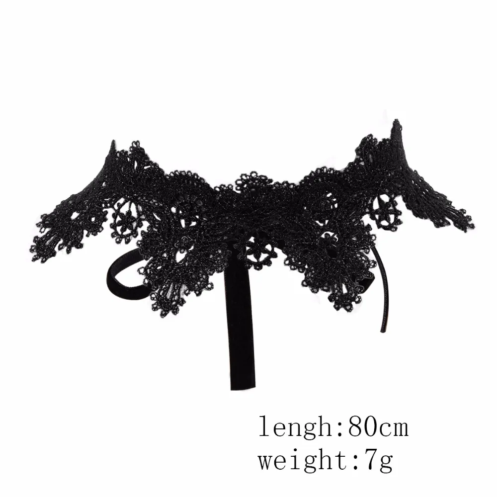 Модное ювелирное ожерелье в богемном стиле женское черное кружевное широкое