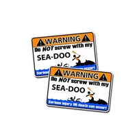 2 x 117cm do not screw withe my sea doo funny car sticker warning decal pvc body decoration auto parts waterproof decals