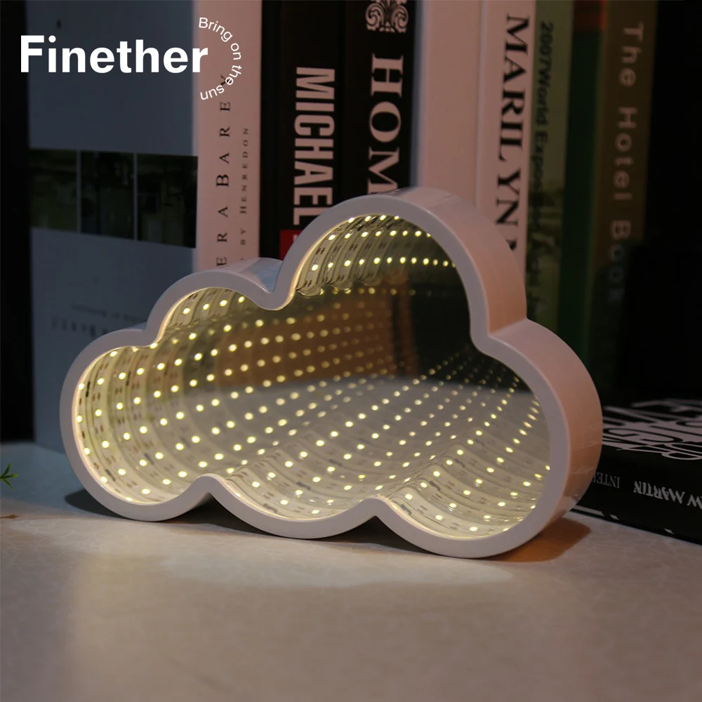 3D креативный Ночной светильник с милым сердечком, облаком и звездами, светодиодная декоративная лампа, новинка, зеркало для детей, хорошее украшение в подарок