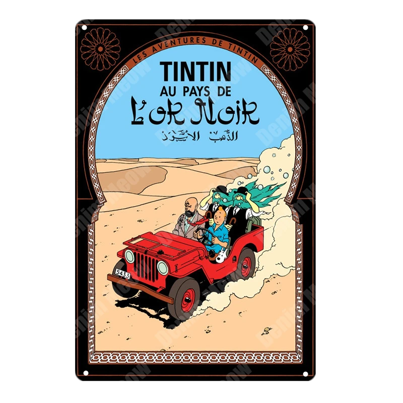 K Tintin мультфильм металлическая Оловянная вывеска Альфа арт живопись магазин настенный стикер домашний декор Tintin фильм плакат Бар Винтаж железные тарелки MN120 - Цвет: K