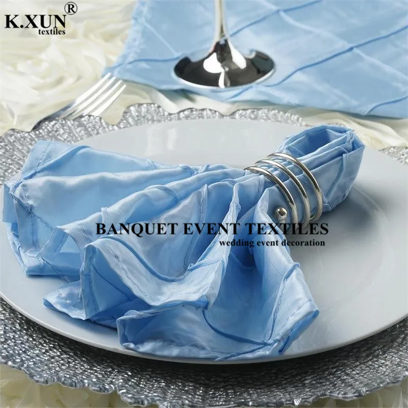 

Many Colors 45x45cm Taffeta Pintuck Table Napkin Banquet Tablecloth Napkins For Wedding Event Party Decoration