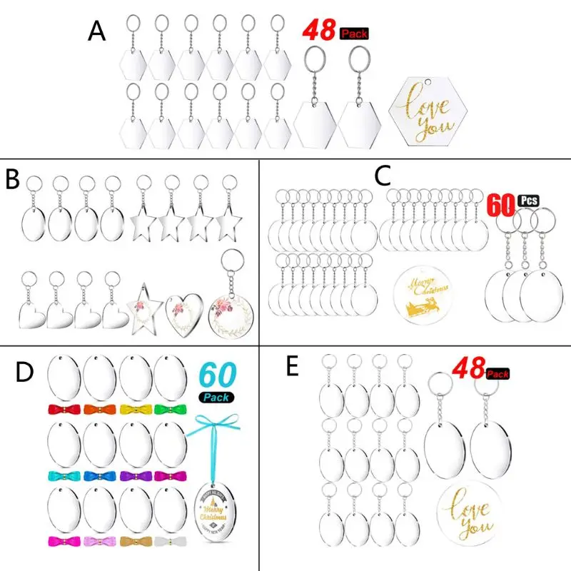 Брелок для ключей из акрила прозрачные круглые ювелирные украшения со звездами