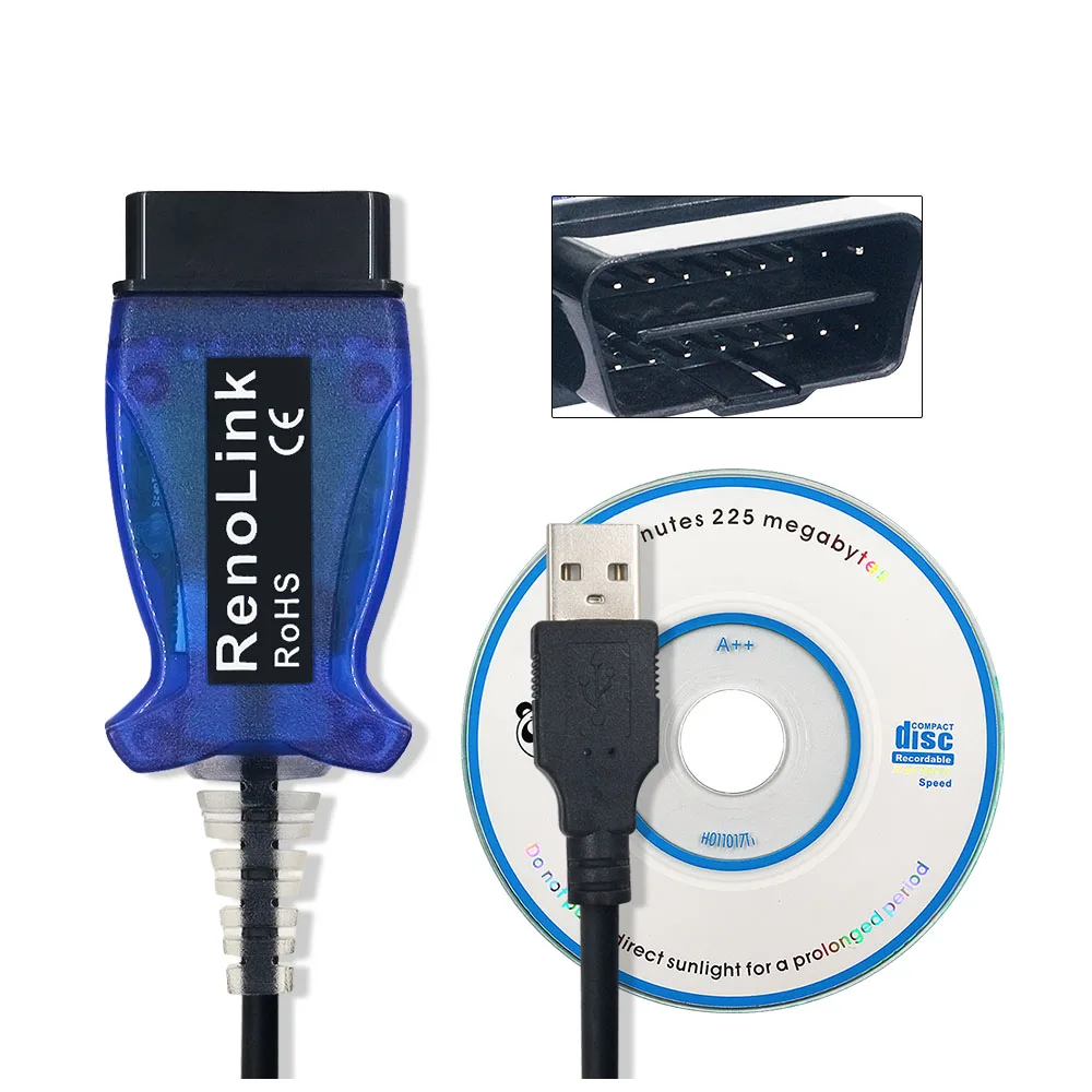 Для Renault Renolink OBD2 программатор системного блока управления V1.52 Рено ссылка диагностический кабель USB для Renault ECU/ключевой программирующий инструмент возврата воздушной подушки