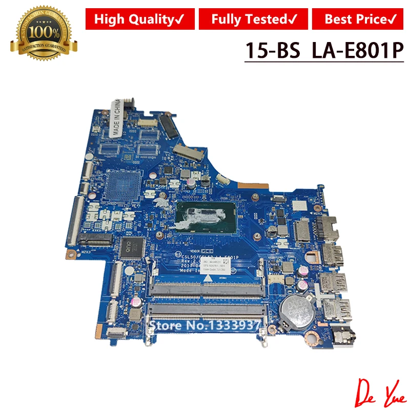 

For HP Pavilion 15-BS Mainboard SR342 I5-7200U 928634-001 924751-601 924751-001 CSL50/CSL52 LA-E801P Laptop motherboard