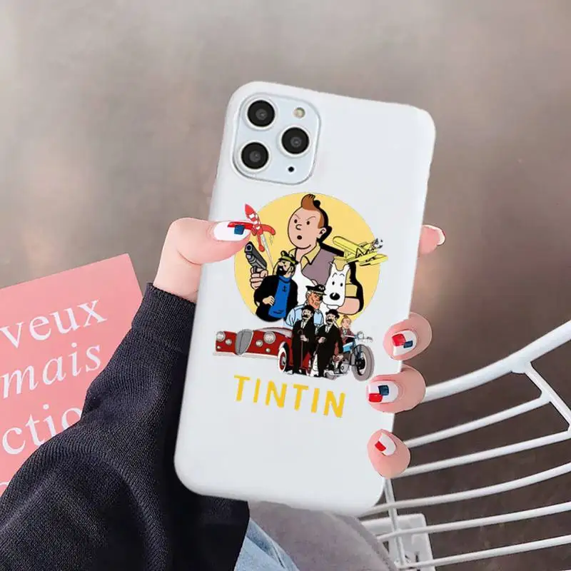 

The Adventures of Tintin cartoon high quality luxury Phone Case Candy Color for iPhone 6 7 8 11 12 s mini pro X XS XR MAX Plus