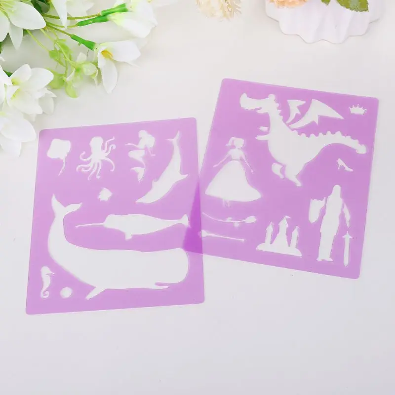 

14pcs/set Letters Animal Drawing Template Stencil Painting Embossing DIY Album