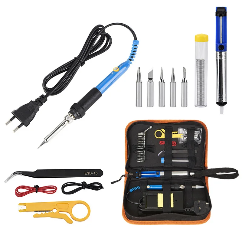 Комплект электрического паяльника с регулируемой температурой 220 В 80 Вт ЖК