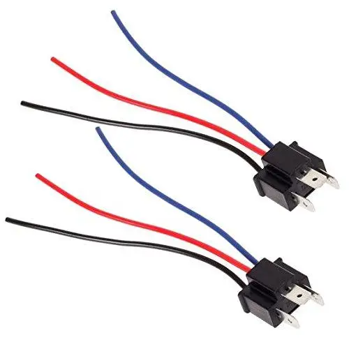 

2Pcs H4 Male Head Extension Connector Plug Socket with Wire Harness Heavy Duty Adapter