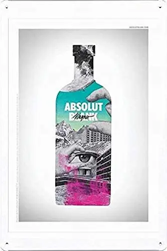 Жестяной знак 8x12 абсолютная водка: Вагнер винтажный Настенный декор | Дом и сад