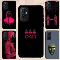 phone mobile case for one plus 9pro 9r 7t pro 5t 6 5 shockproof custom cellphone squid game mask