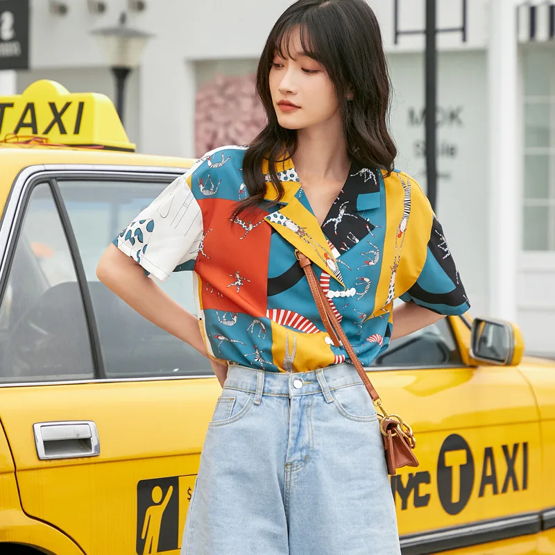 Новинка лета 2020 костюм воротник уличный тренд женский дизайн маленькая рубашка