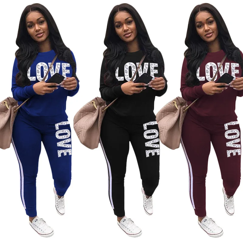

Fashion Two Piece Set Women Autumn Clothes set Long Sleeve Sweatshirt Top and pant suit Elegant Ladies Streetwear 2 piece set