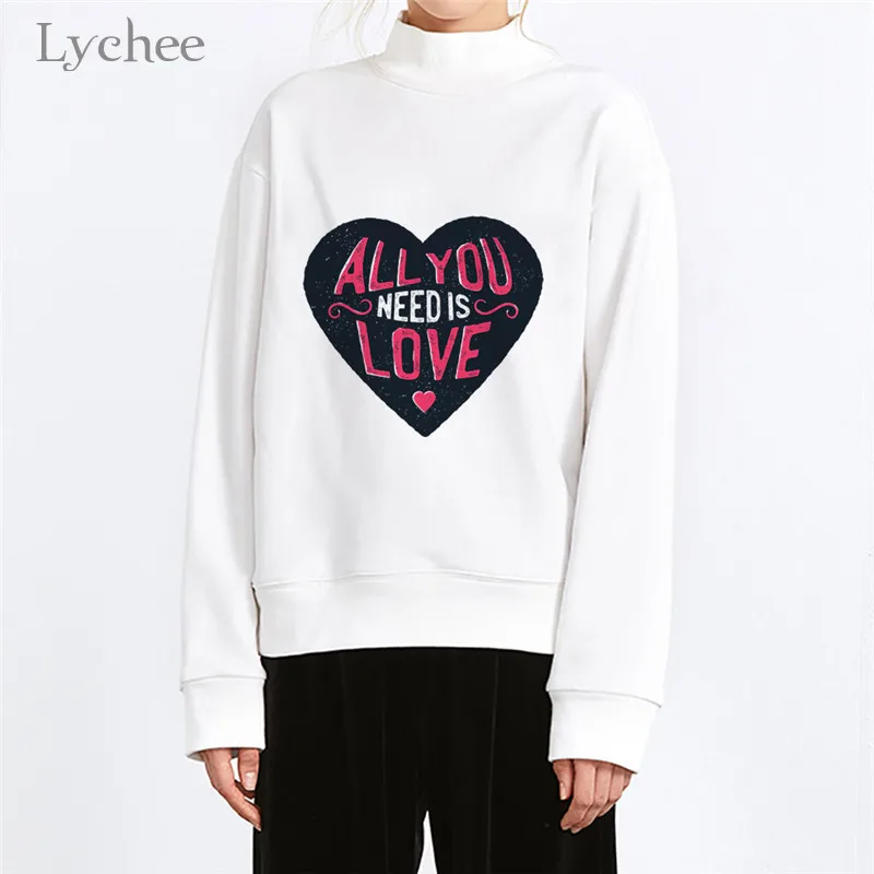 

Lychee Harajuku Letter Printed Women Sweatshirt Top Casual Crew Neck Female Pullovers Loose Spring Autumn Lady Sweatshirts Tops