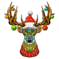 unique christmas deer wooden puzzle for adults kids educational toys 3d wooden jigsaw puzzle gifts diy wood crafts puzzle games
