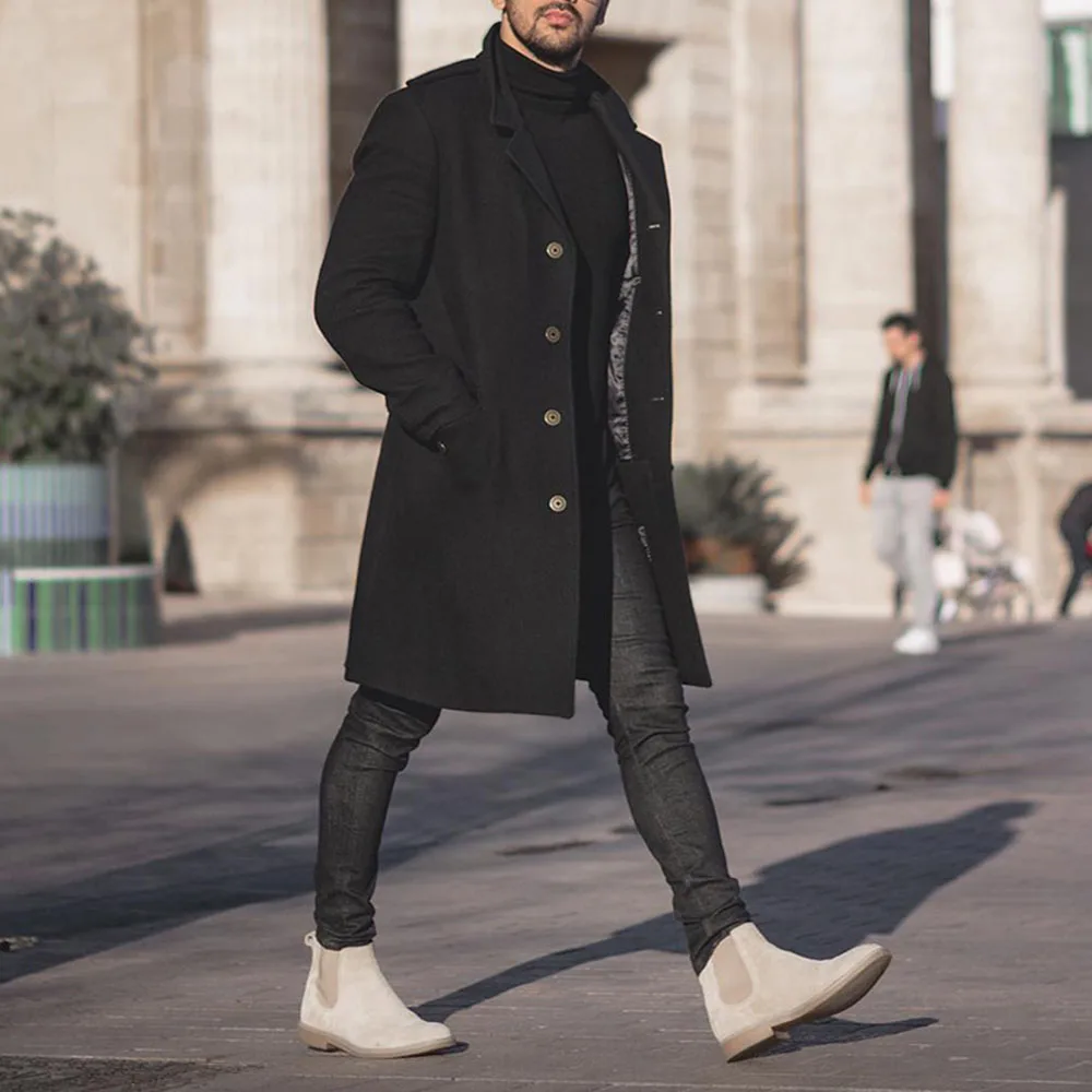Мужское зимнее пальто новое шерстяное мужское качественное Брендовое модное