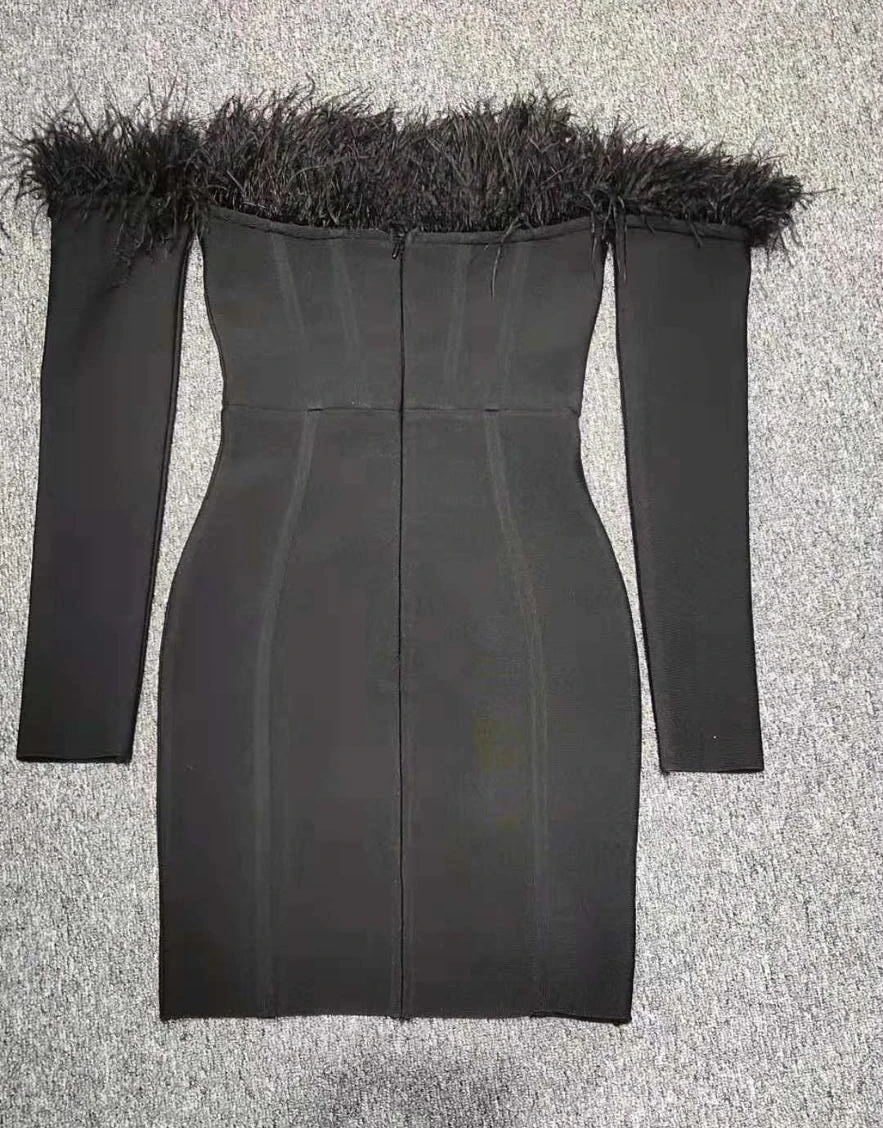 

Sale New Sexy Women Hollow Out Long Sleeve Fishtail Trumpet Black Bandage Dress 2021 Bodycon Evening Club Party Dress Vestido