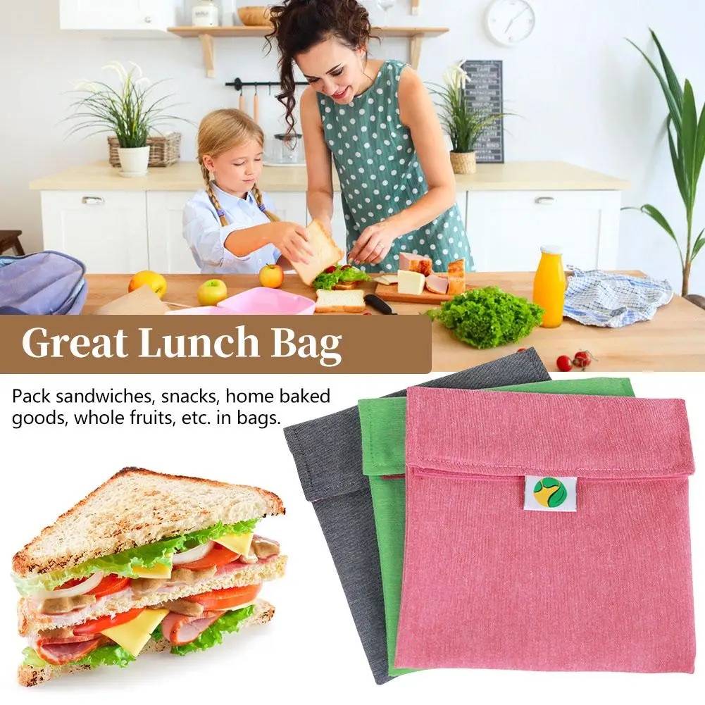 

Reusable Sandwich Snack Bag Washable Waterproof Lunch Bread Bag Fruit Food Storage Pouch Container Food Pocket