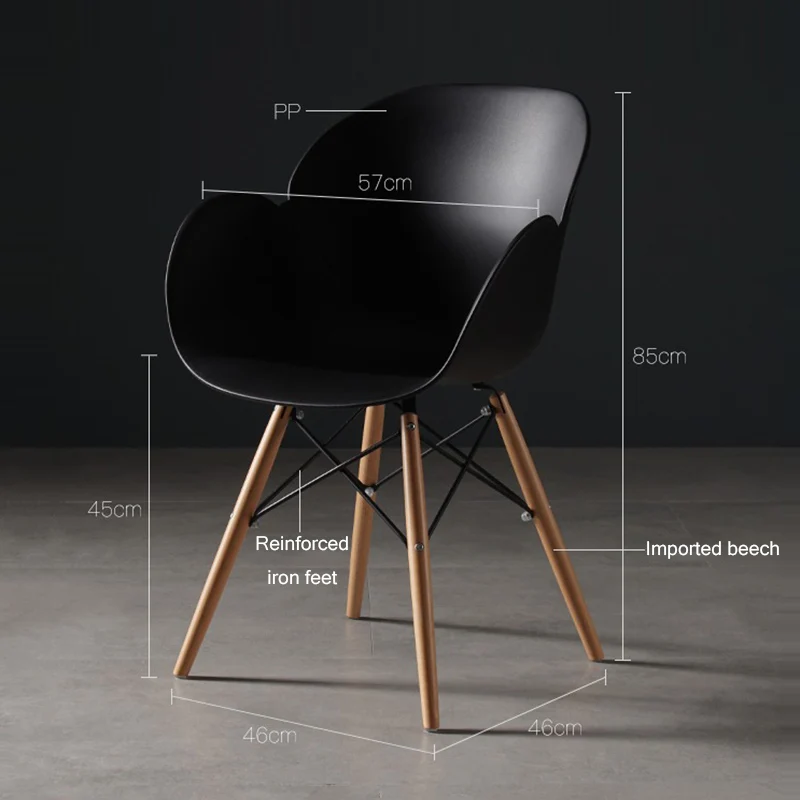 Nordic INS Solid Wood Legs Plastic Chair Restaurant Dining Living Room Office Meeting Family Bedroom Learning Lounge |