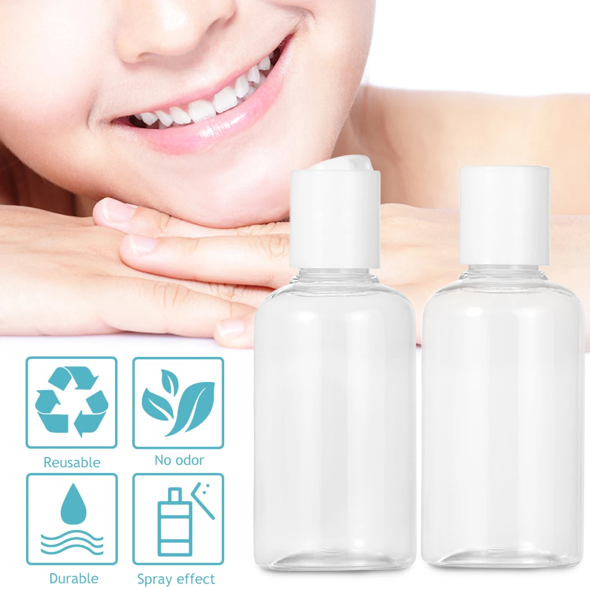 

12pcs 75ml Refillable Bottle Press Lotion Bottle Cap Storage Container For Shampoo Cream Lotion Travel Bottle (Random Cap Color)