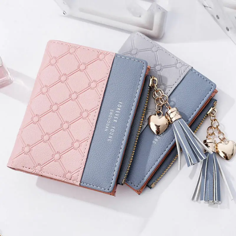 Модный кошелек из искусственной кожи для женщин и девушек короткий монет