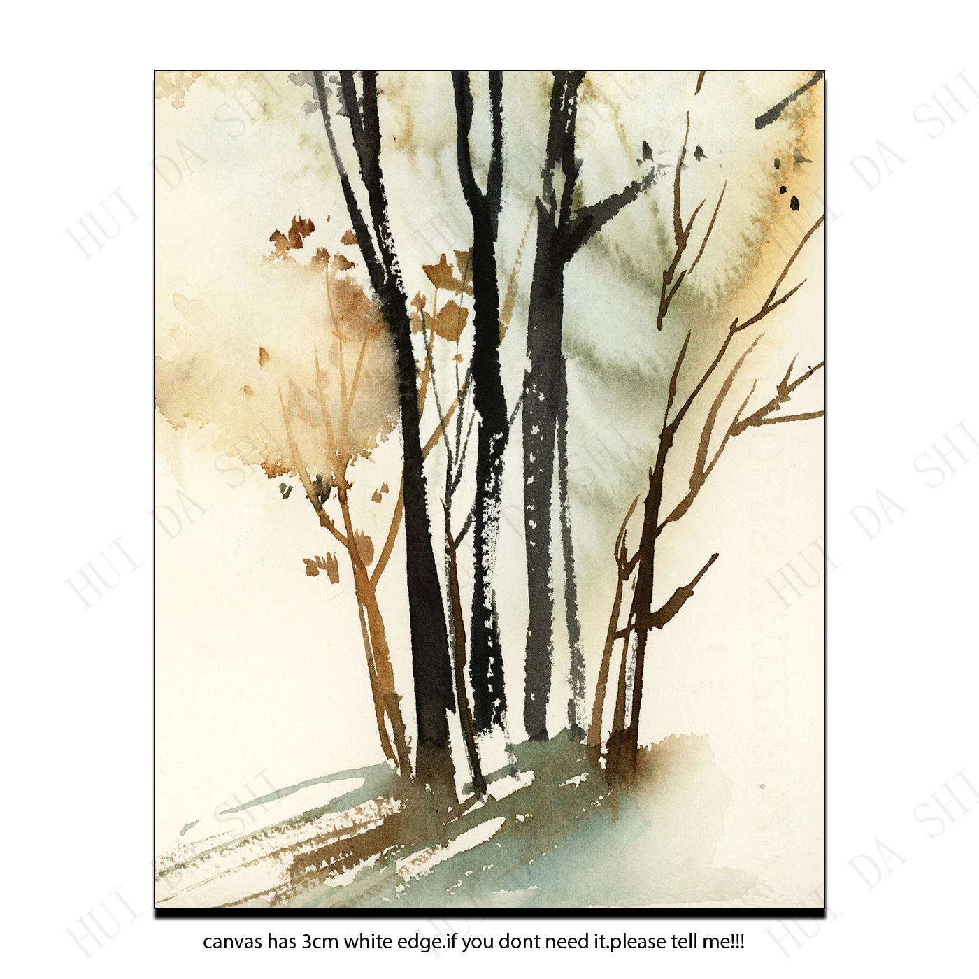 Настенная картина с изображением деревьев картины акварелью в свободном стиле