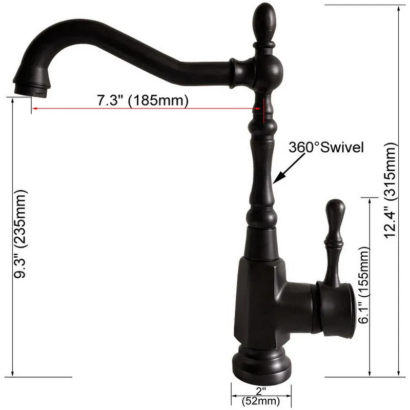 Черный масло втирают бронзовый кухня Мокрый Бар Ванная комната сосуд Раковина