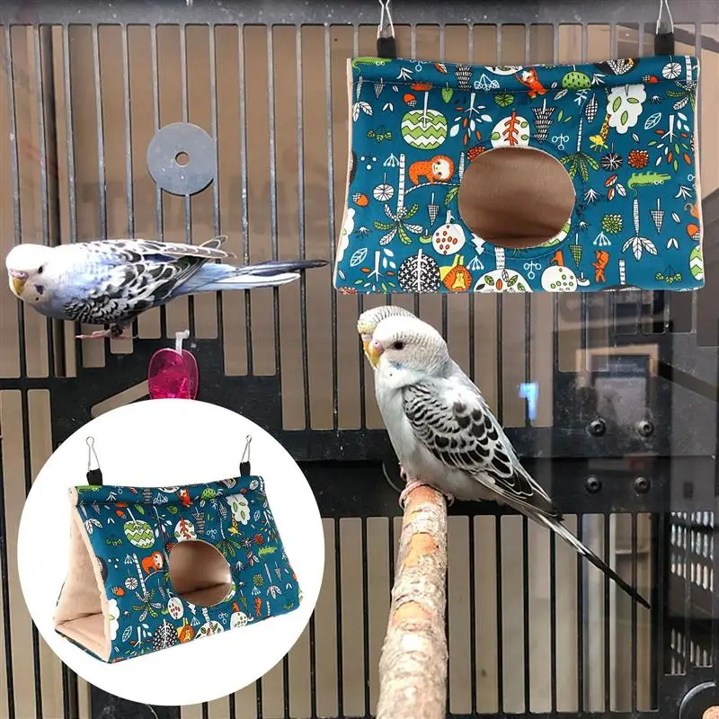 

Fashion Triangle Cotton Bird Hanging Cave Cage Parrot Nest Hammock Hanging Cage
