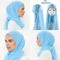 muslim underscarf women with rope chiffon shawl veil hijab head scarf turbans head for islamic inner hijab cover headwrap hat