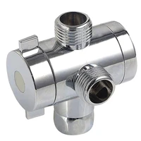 2pcs 3 way t shape adapter connector for angle valve hose bath shower faucet arm toilet diverter hose