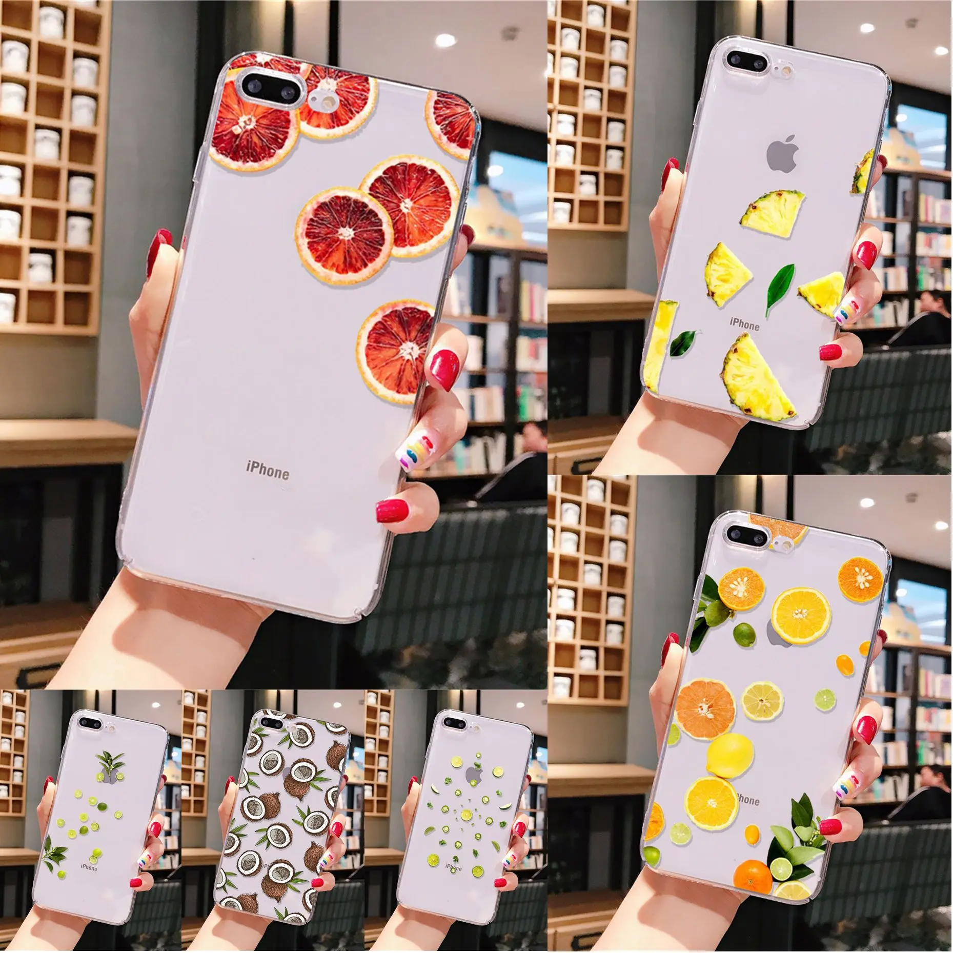 Yinuoda чехол с рисунком кокосового лимона фруктов цветной для телефона iPhone 8 7 6 6S Plus X