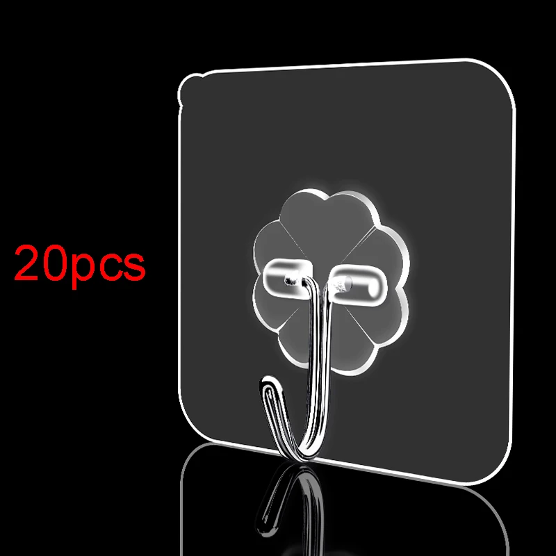 

20pcs wall Hooks strong viscose sticker wall hanging load-bearing suction cup kitchen Self Adhesive sticking hook paste the door