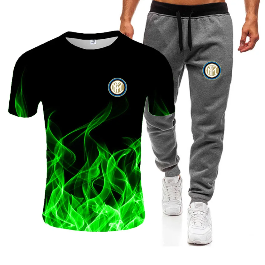 

2021 Summer New suit Men's Leisure T-shirt Fashion style Men's Assembly comes with a handsome set Shorts suit Leisure suit