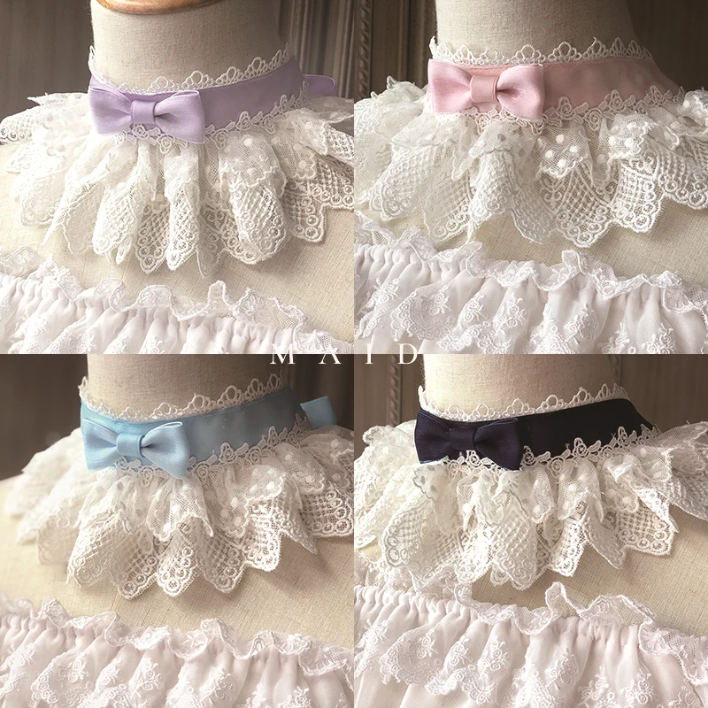 

Handmade Hair Accessories Lolita Lace Gorgeous Neck Band Bow Coil Necklace Super Multi-Color Tea Party Can Match Arques Na