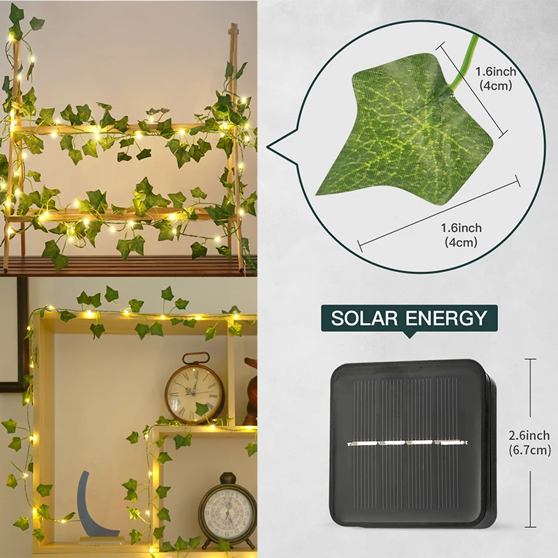 

LED Outdoor Solar Lamp String Light Leaves 50LED/100LED Fairy Lights Waterproof Outdoor Solar Powered Garland Garden Decoration