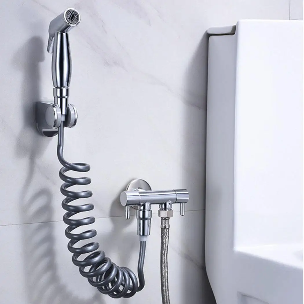 Ручной набор для слива туалета регулируемый усилитель серебряный пистолет