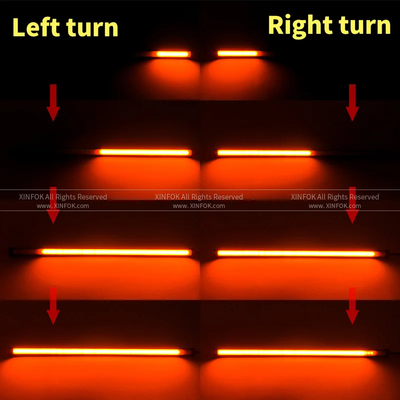 Последовательного потока Стиль тележка на колесах гибкий дневные ходовые огни