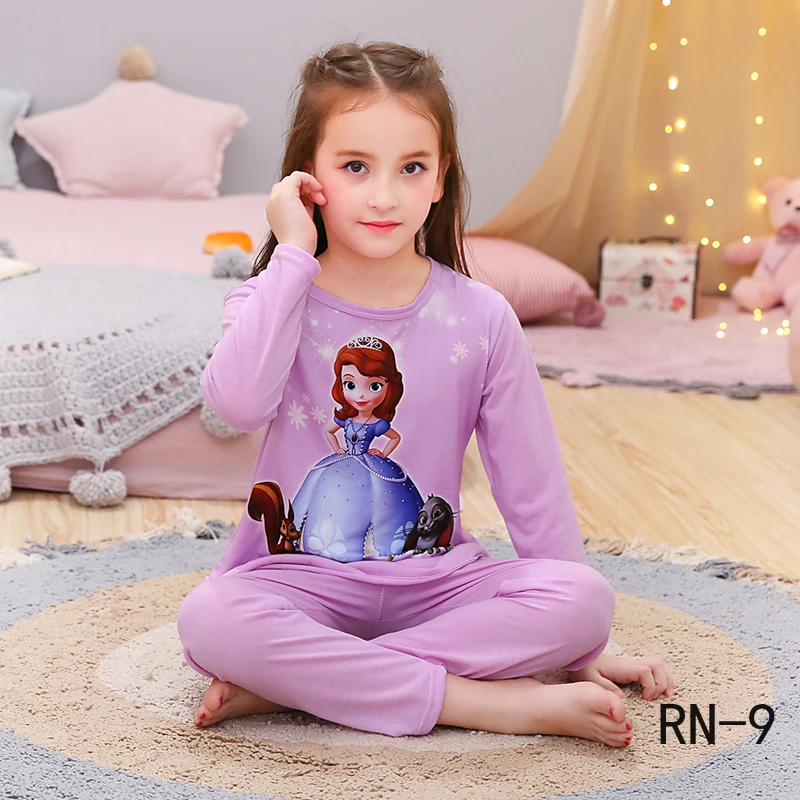 Модная детская пижама с героями мультфильмов комплект одежды для сна отдыха