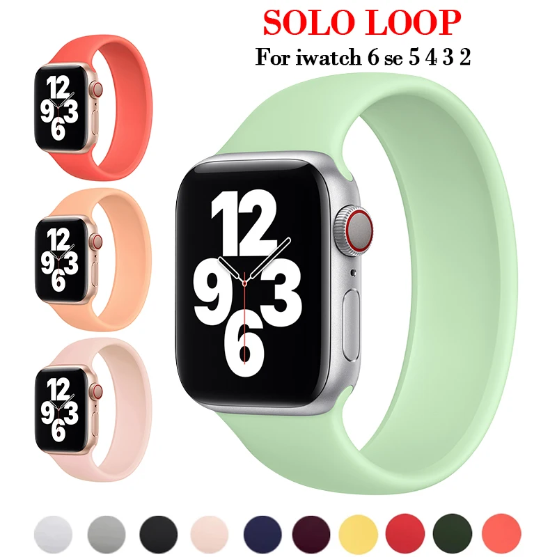 

Strap for Apple Watch 5 Band 40mm 44mm iWatch serie 4/5/6/SE Elastic Belt Silicone Solo Loop bracelet Apple watch band 42mm 38mm