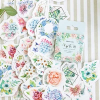 46pcs flowers plants stickers 40mm mini floral decorative sticker adhesive seal post for diary journal scrapbook kids gift h6422