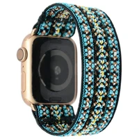 scrunchie strap for apple watch band 44mm 42mm 38mm 40mm bohemia elastic nylon solo loop watchband iwatch series 6 5 4 3 se
