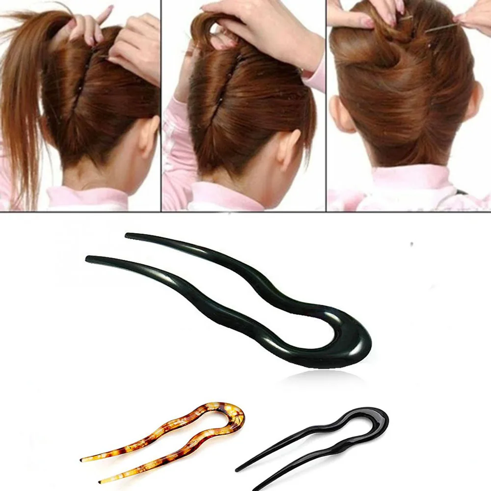 

Модные U-образные заколки для волос, простые пластиковые вилки, инструмент для укладки, заколки, Новые Волшебные изгибы, украшения для волос