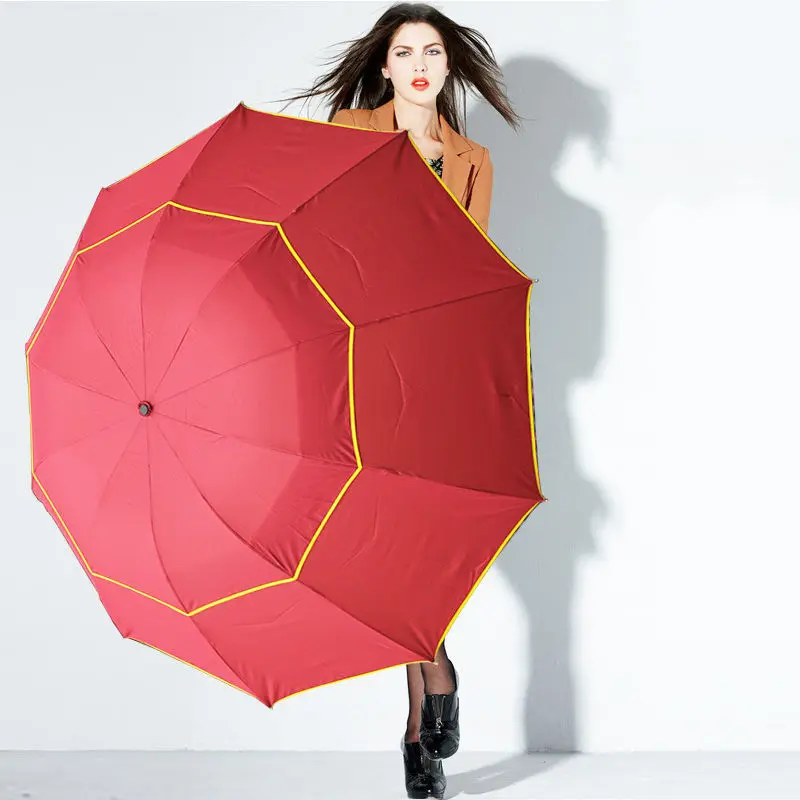 

130cm Top Quality new Umbrella Men Rain Woman Windproof Large Paraguas Male Women Sun 3 Floding Big Umbrella Outdoor Parapluie
