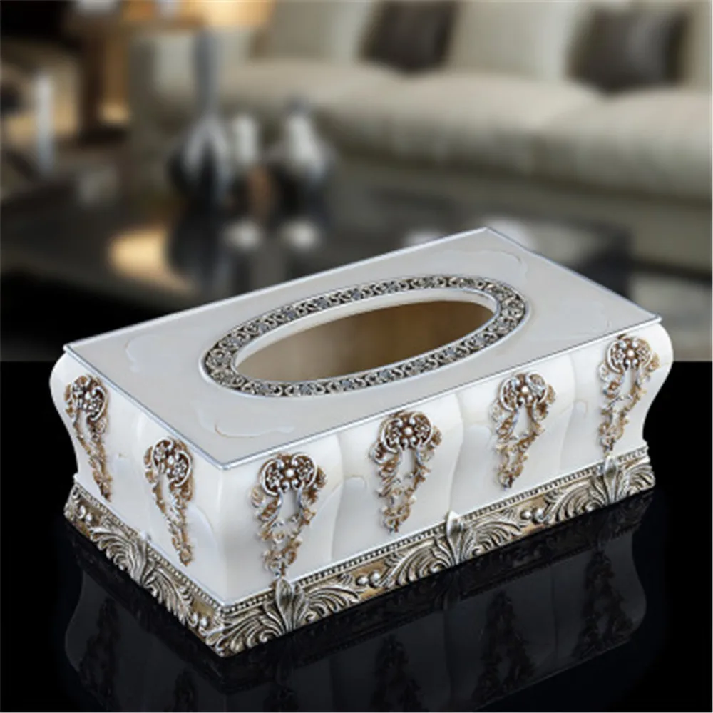 NEWYEARNEW Resin Tissue Holder Box European Antique Noble Home Decoration Storage Wedding Gifts | Дом и сад