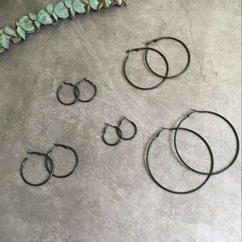 Женские серьги-кольца из никеля, 3,0-10,0 см